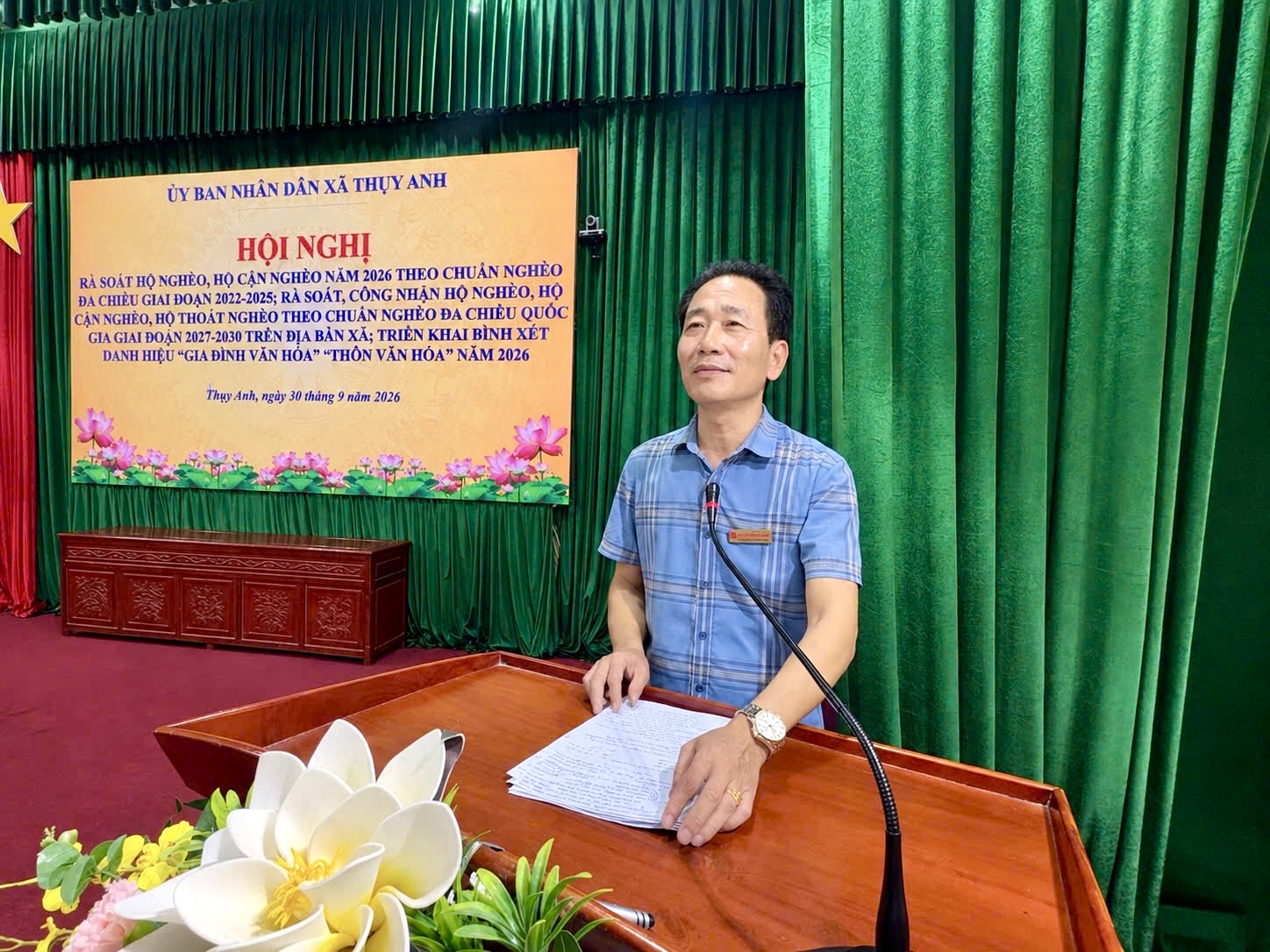 UBND xã Thụy Anh triển khai rà soát hộ nghèo, hộ cận nghèo và bình xét các danh hiệu văn hóa năm 2026